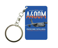 Thumbnail for Airbus A400M Atlas design on blue designed key chain, double-side print