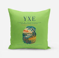Thumbnail for Saskatoon John G. Diefenbaker International Airport (YXE) design on light green pillow