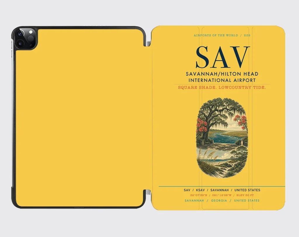Savannah-Hilton Head International Airport (SAV) design on yellow ipad tablet case