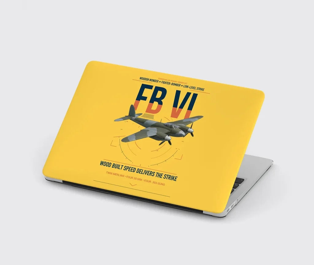 de Havilland Mosquito FB VI design on yellow MacBook case