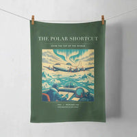 Thumbnail for VINTAGE G4086 - The Polar Shortcut - Designed Towels design on darkgreen