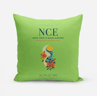 Thumbnail for Nice Côte d’Azur Airport (NCE) design on light green pillow