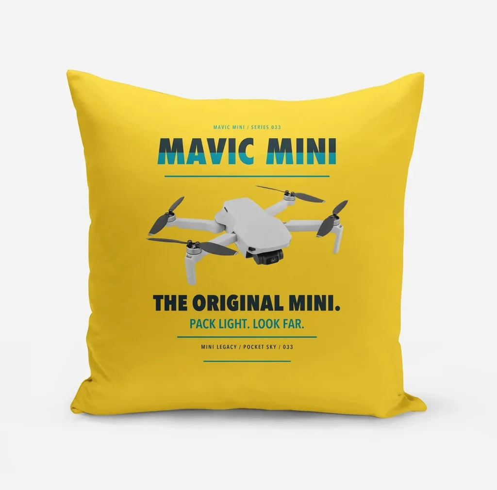 DJI Mavic Mini design on yellow pillow