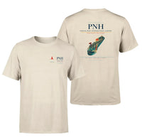 Thumbnail for Phnom Penh International Airport (PNH) design printed on beige double-side t-shirt