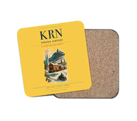 Thumbnail for Kiruna Airport (KRN) design on yellow 1 piece coaster