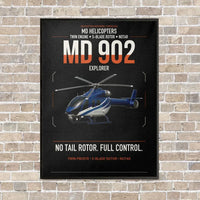 Thumbnail for MD Helicopters MD 902 Explorer vertical canvas print - framed - black background