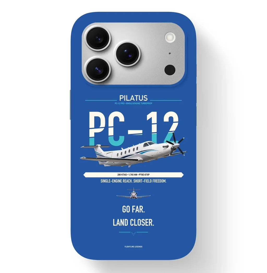 PC-12 PRO Case design on blue iphone case