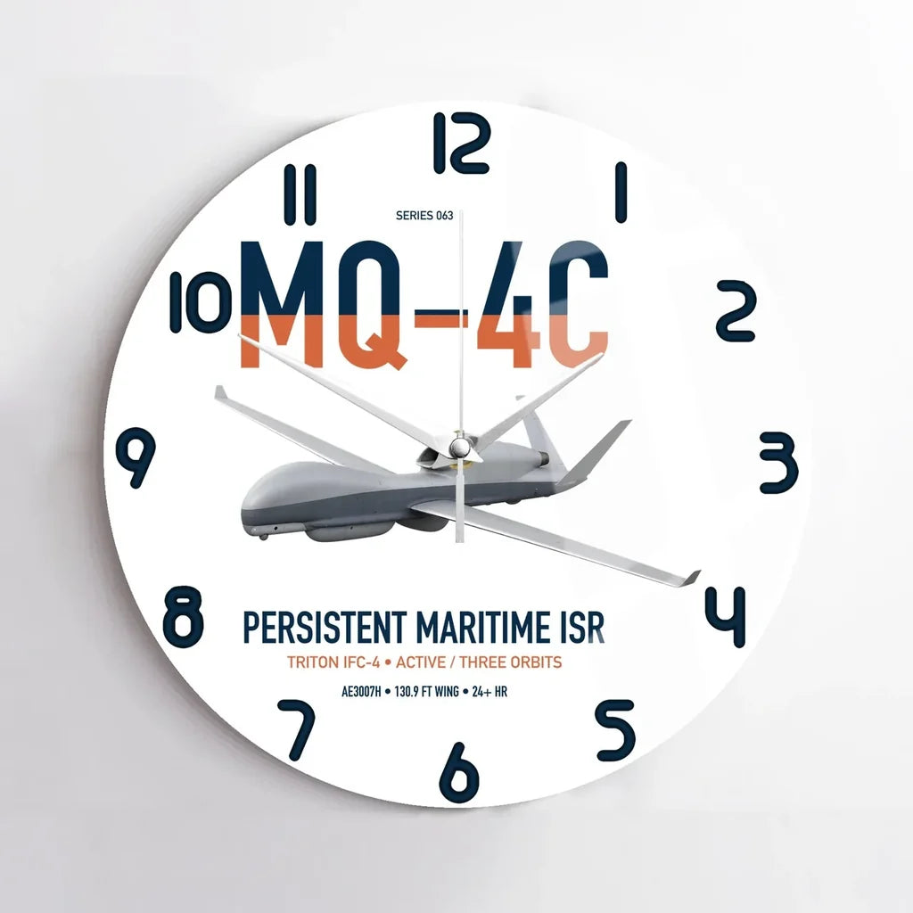 MQ-4C Triton IFC-4 design on white no frame wall clock