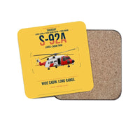 Thumbnail for Sikorsky S-92A design on yellow 1 piece coaster