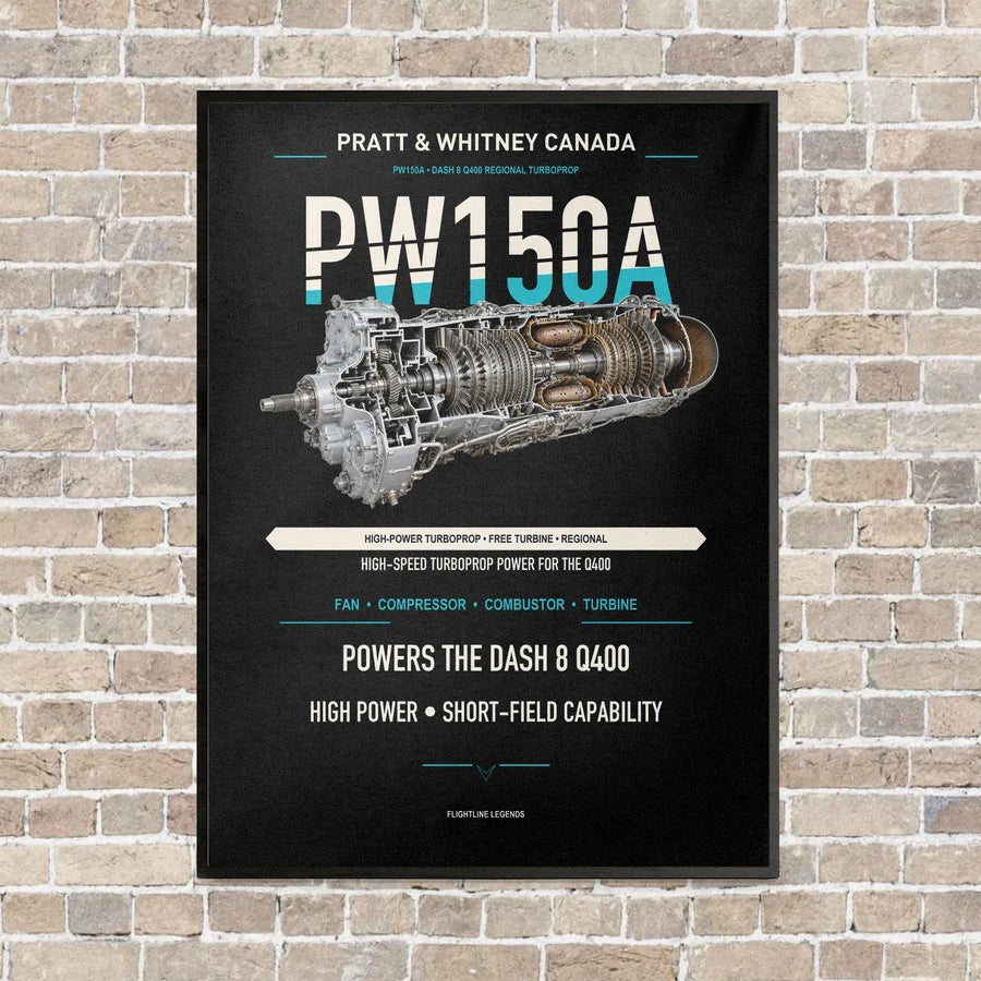 PW150A vertical canvas print - framed - black background