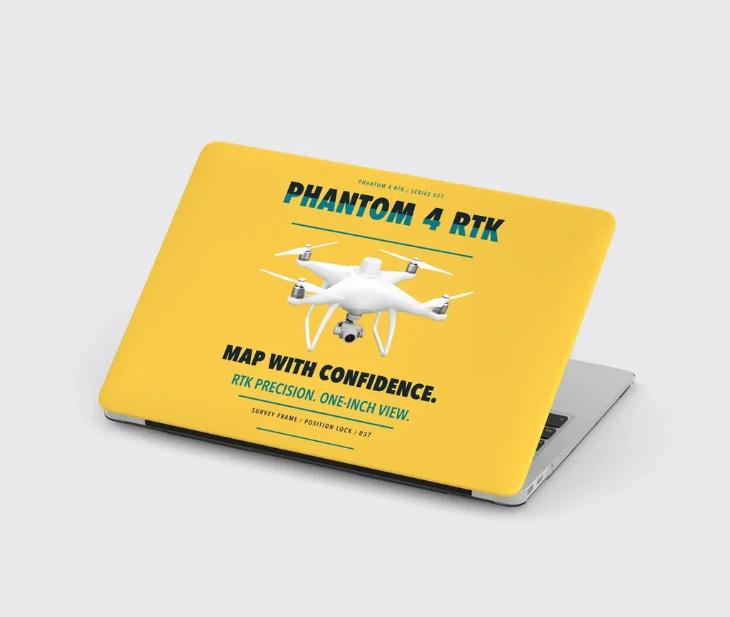 DJI Phantom 4 RTK design on yellow MacBook case