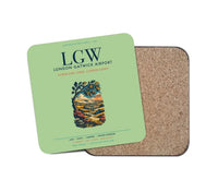 Thumbnail for London Gatwick Airport (LGW) design on light green 1 piece coaster