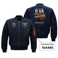 Thumbnail for Albatros D.Va design on blue+name bomber jacket, double-side print