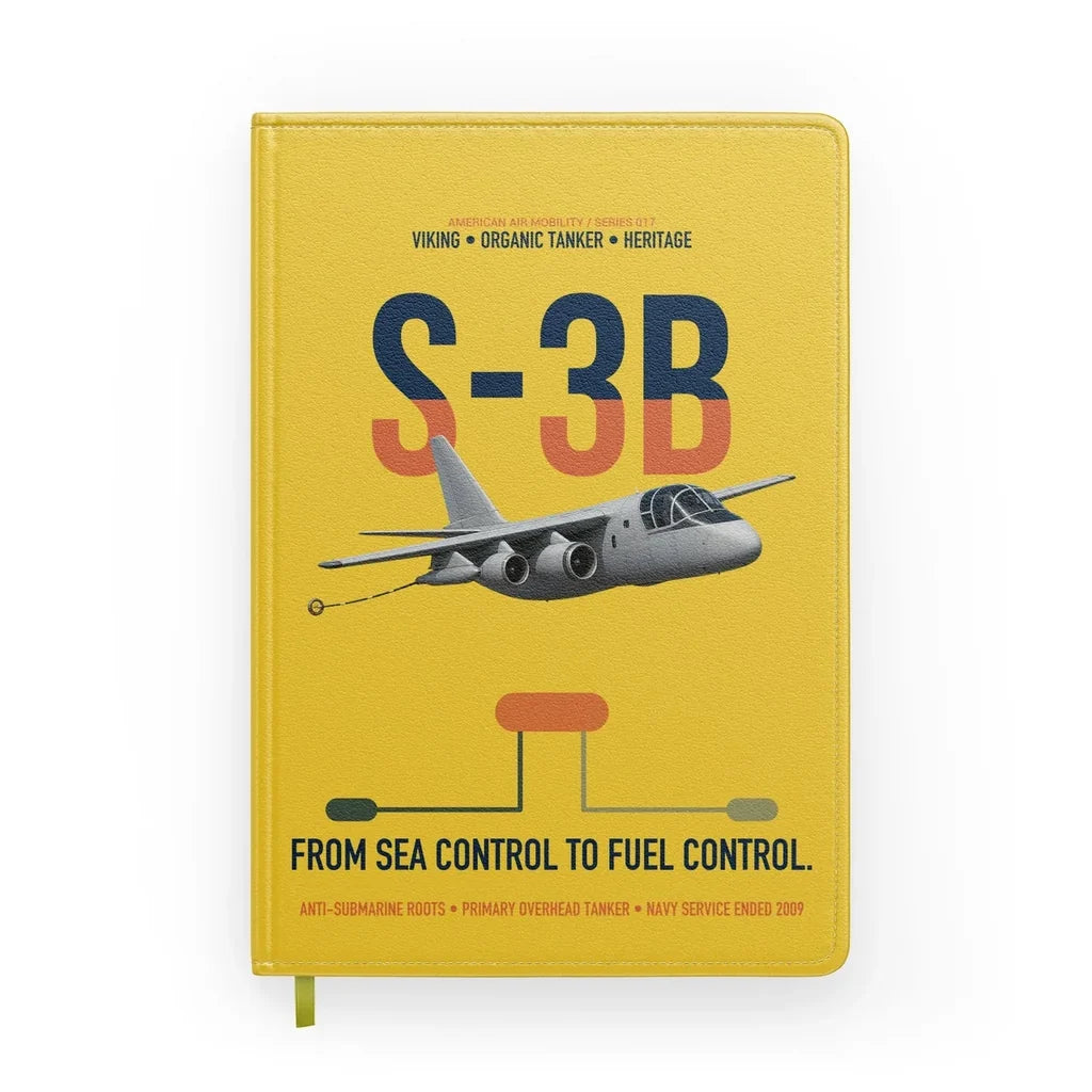S-3B Viking design on yellow notebook