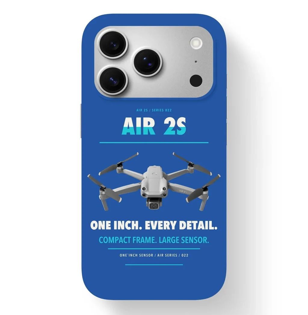 DJI Air 2S Case design on blue iphone case