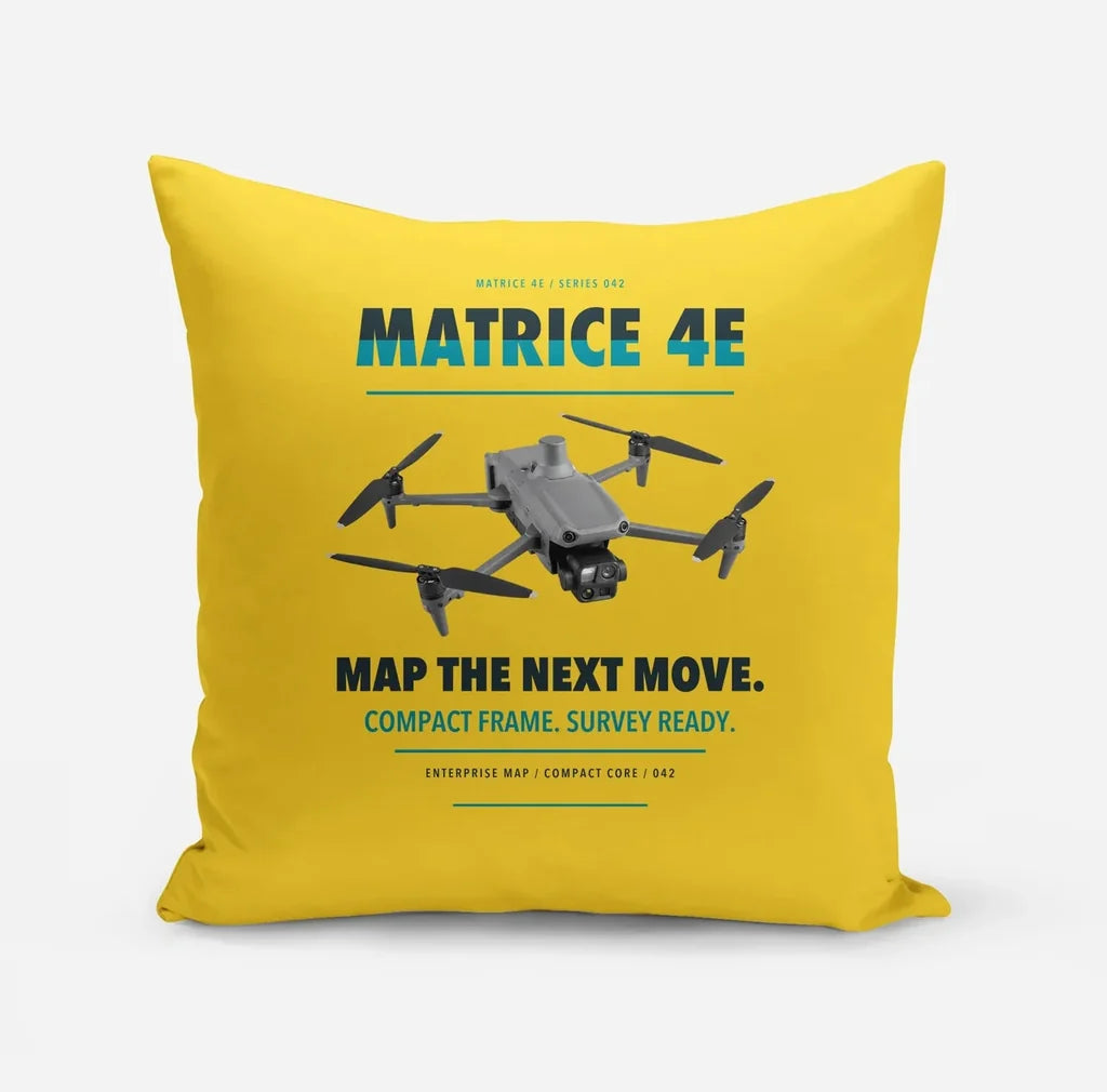 DJI Matrice 4E design on yellow pillow