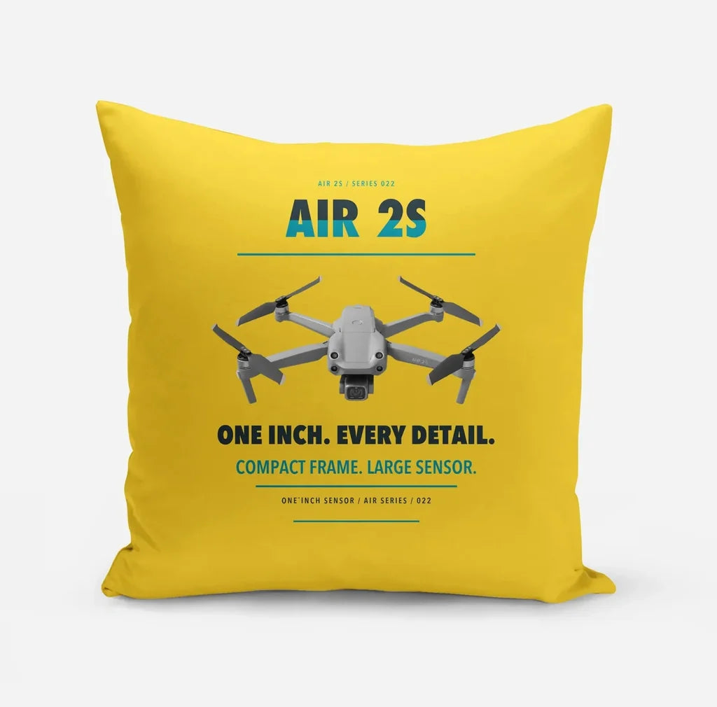 DJI Air 2S design on yellow pillow