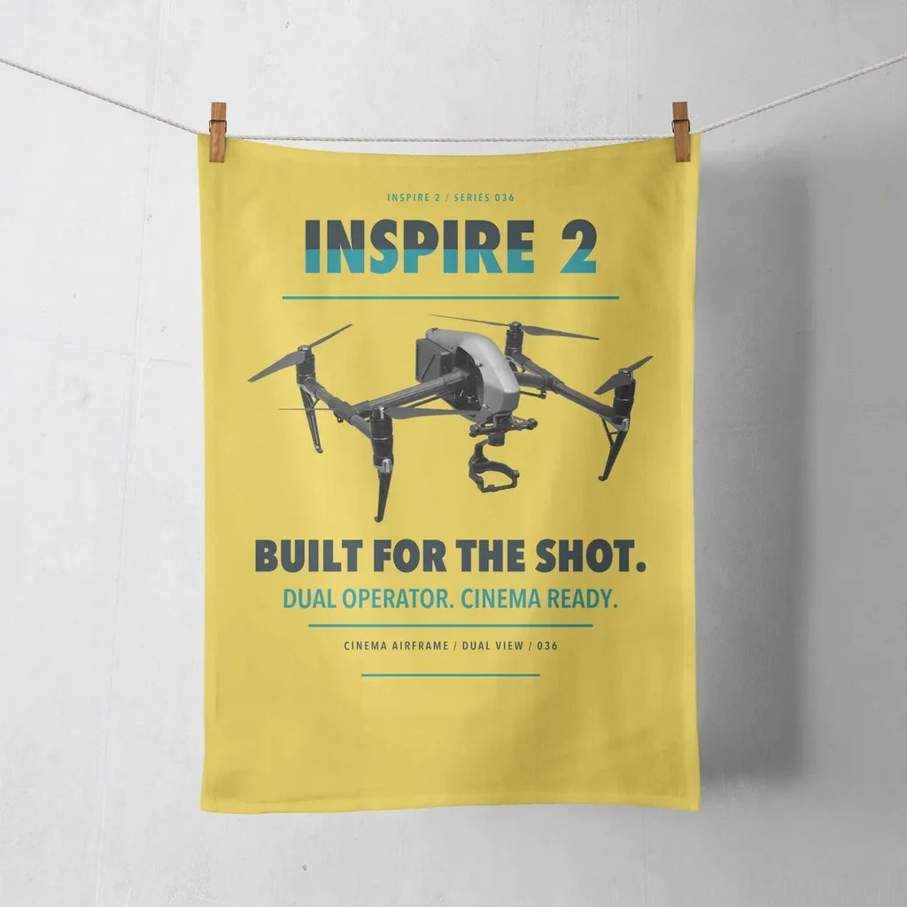 DJI Inspire 2 design on yellow towel