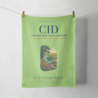 Thumbnail for The Eastern Iowa Airport Cedar Rapids (CID) design on light green towel