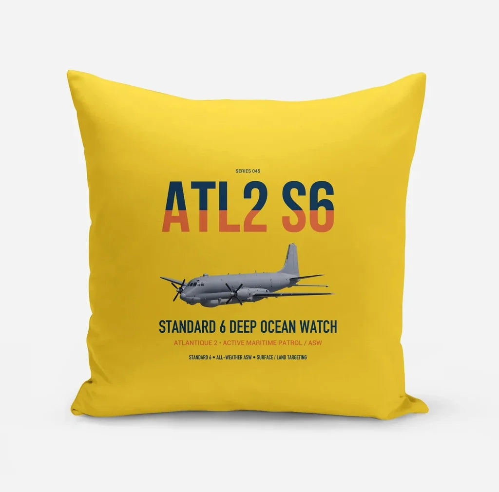 Atlantique 2 Standard 6 design on yellow pillow