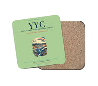 Thumbnail for YYC Calgary International Airport (YYC) design on light green 1 piece coaster