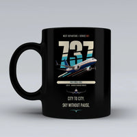 Thumbnail for Boeing 737 MAX 8 double-side print on black ceramic mug