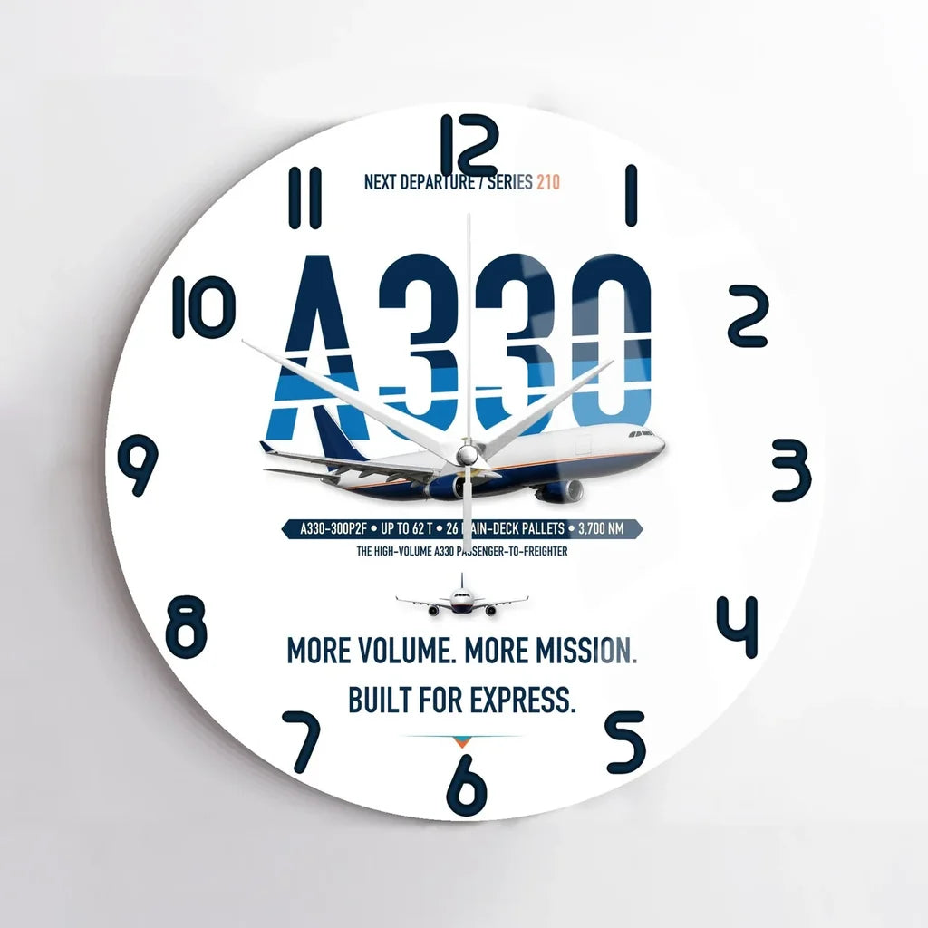 Airbus A330-300P2F design on white no frame wall clock