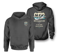 Thumbnail for Cessna 172 Skyhawk design on dark gray double-side hoodie, double-side print