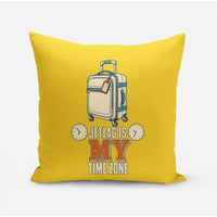 Thumbnail for Jetlag Is My Time Zone design on yellow pillow