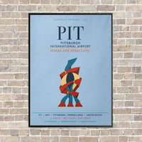 Thumbnail for Pittsburgh International Airport PIT vertical canvas print - framed - light blue background
