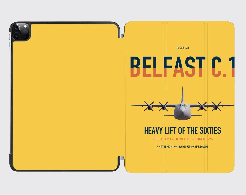Short Belfast C.1 design on yellow ipad tablet case