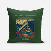 Thumbnail for VINTAGE G4533 - The Shelter Under The Stairs - Designed Pillows design on darkgreen
