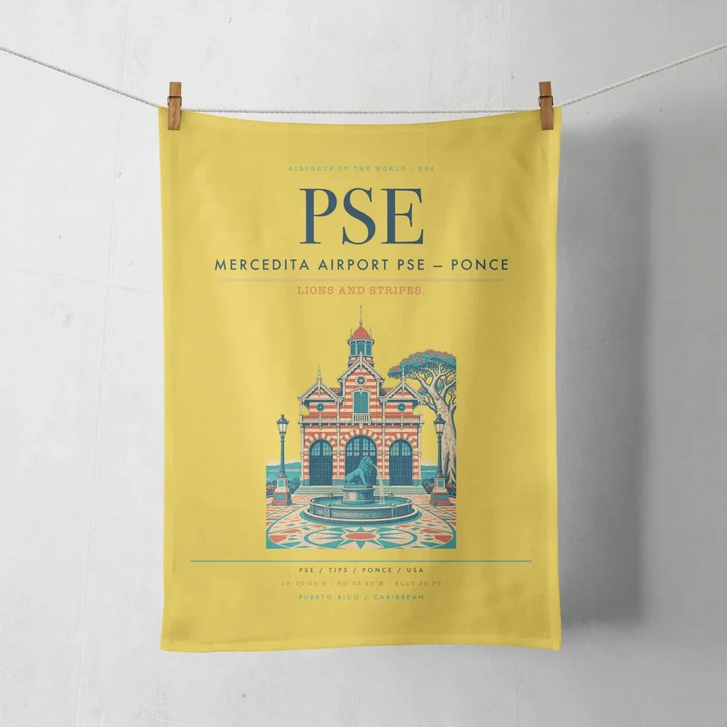 Mercedita Airport (PSE) design on yellow towel