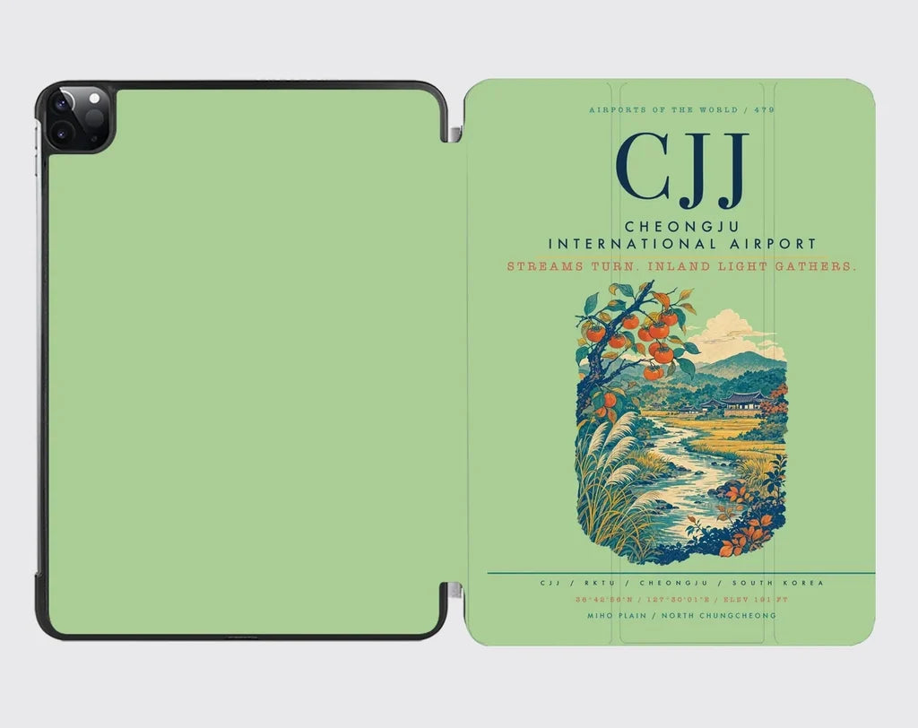 Cheongju International Airport (CJJ) design on light green ipad tablet case