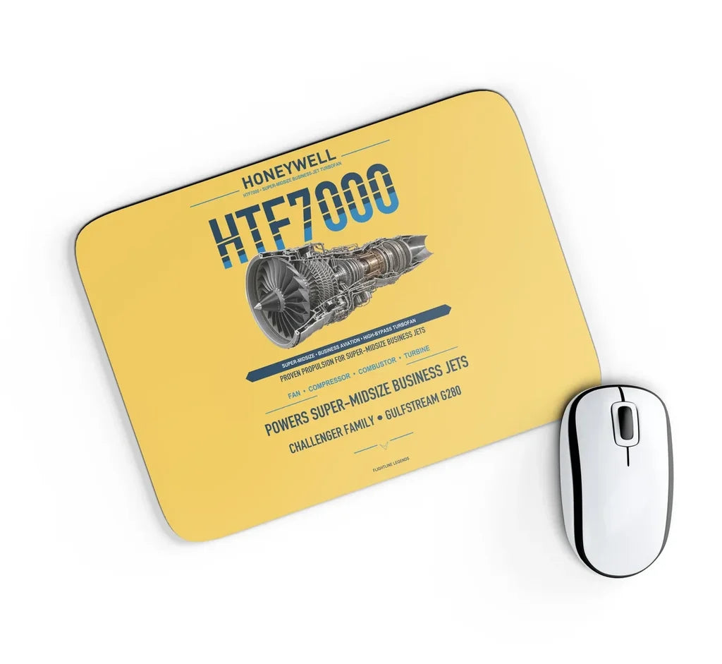 HTF7000 design on yellow rectangle mouse pad