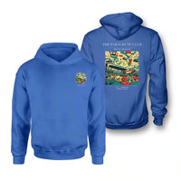 Thumbnail for VINTAGE G4032 - The Parachute Club - Double-Side Hoodie design on blue double side