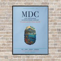 Thumbnail for Sam Ratulangi International Airport MDC vertical canvas print - framed - light blue background