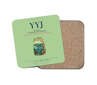 Thumbnail for Victoria International Airport (YYJ) design on light green 1 piece coaster