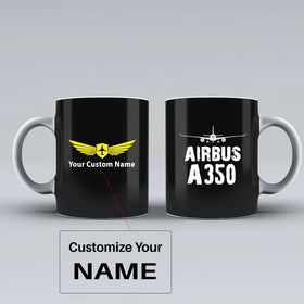 Airbus A350 & Plane Ceramic White Mugs