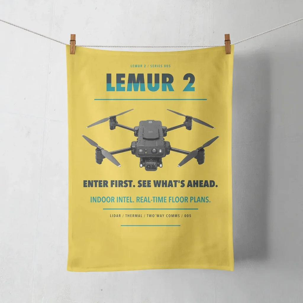 BRINC LEMUR 2 design on yellow towel
