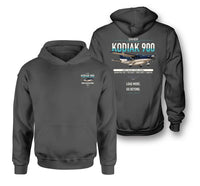 Thumbnail for Daher Kodiak 900 design on dark gray double-side hoodie, double-side print