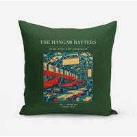 Thumbnail for VINTAGE G4166 - The Hangar Rafters - Designed Pillows design on darkgreen