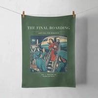 Thumbnail for VINTAGE G4102 - The Final Boarding - Designed Towels design on darkgreen