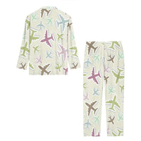 Thumbnail for Seamless 3D Airplanes women button pajamas - view 3