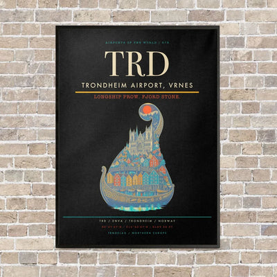 Trondheim Airport, Vrnes TRD - Canvas Framed - Black