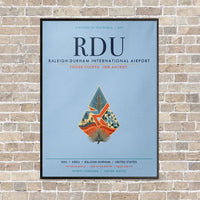 Thumbnail for Raleigh-Durham International Airport RDU vertical canvas print - framed - light blue background