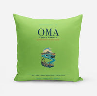 Thumbnail for Omaha Eppley Airfield (OMA) design on light green pillow
