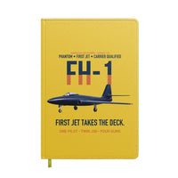 Thumbnail for FH-1 Phantom First Jet Takes the Deck design on yellow notebook