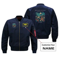Thumbnail for VINTAGE G4252 - The Flare Path Crew - Bomber Jacket design on blue+name