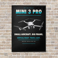 Thumbnail for DJI Mini 3 Pro vertical canvas print - framed - black background